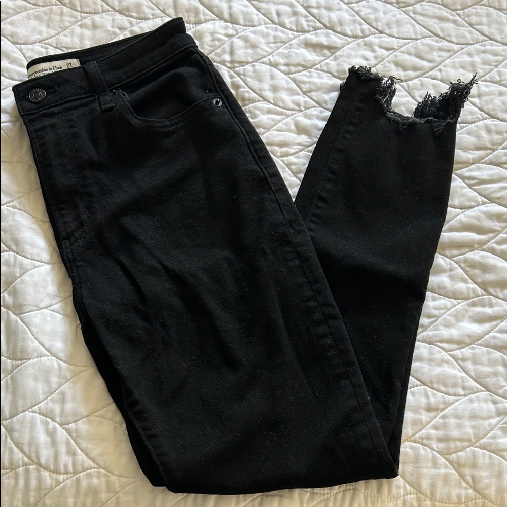 Abercrombie super skinny ankle high rise curve love - Black